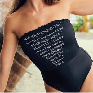Aerie black strapless one piece